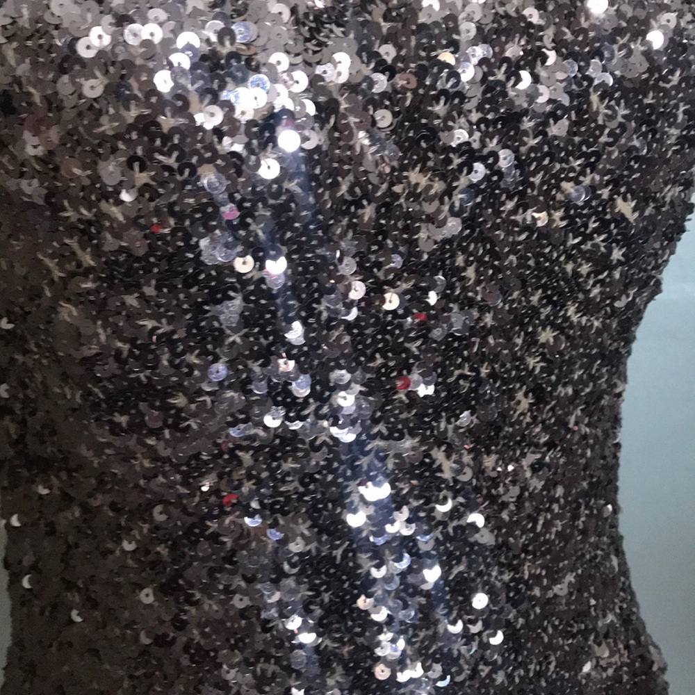 Mint Elegant Brown Cache Sparkly Top Silk - image 6